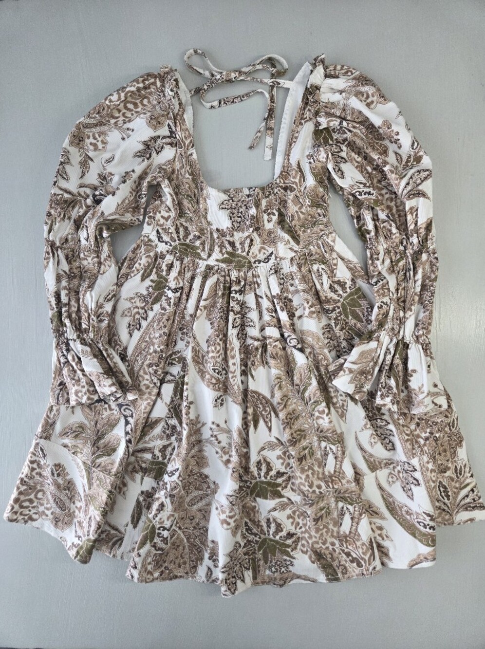Anthropologie Pilcro Square-Neck Corduroy Babydoll Mini Dress